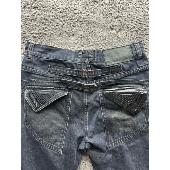 Vintage Y2K Rocawear Baggy Straight Fit Denim Jeans Dark Blue Mens Size 36‎ - Picture 10 of 16